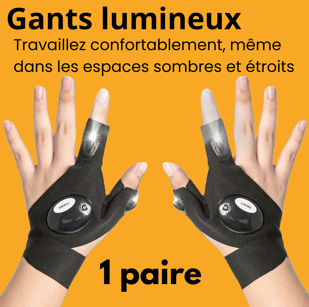 Gant Lumineux rechargeable + bracelet magnétique