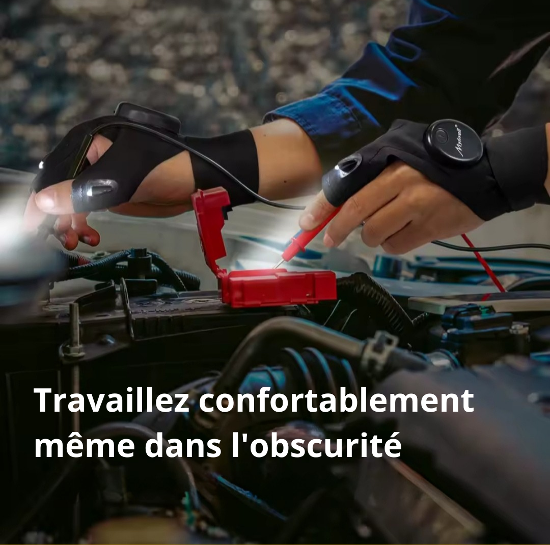 Gant Lumineux rechargeable + bracelet magnétique