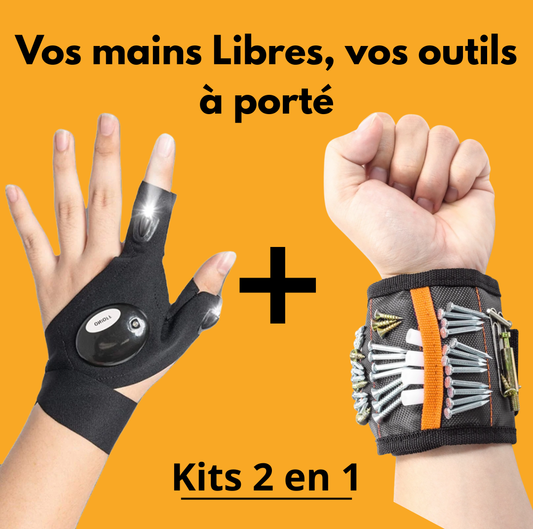 Gant Lumineux rechargeable + bracelet magnétique
