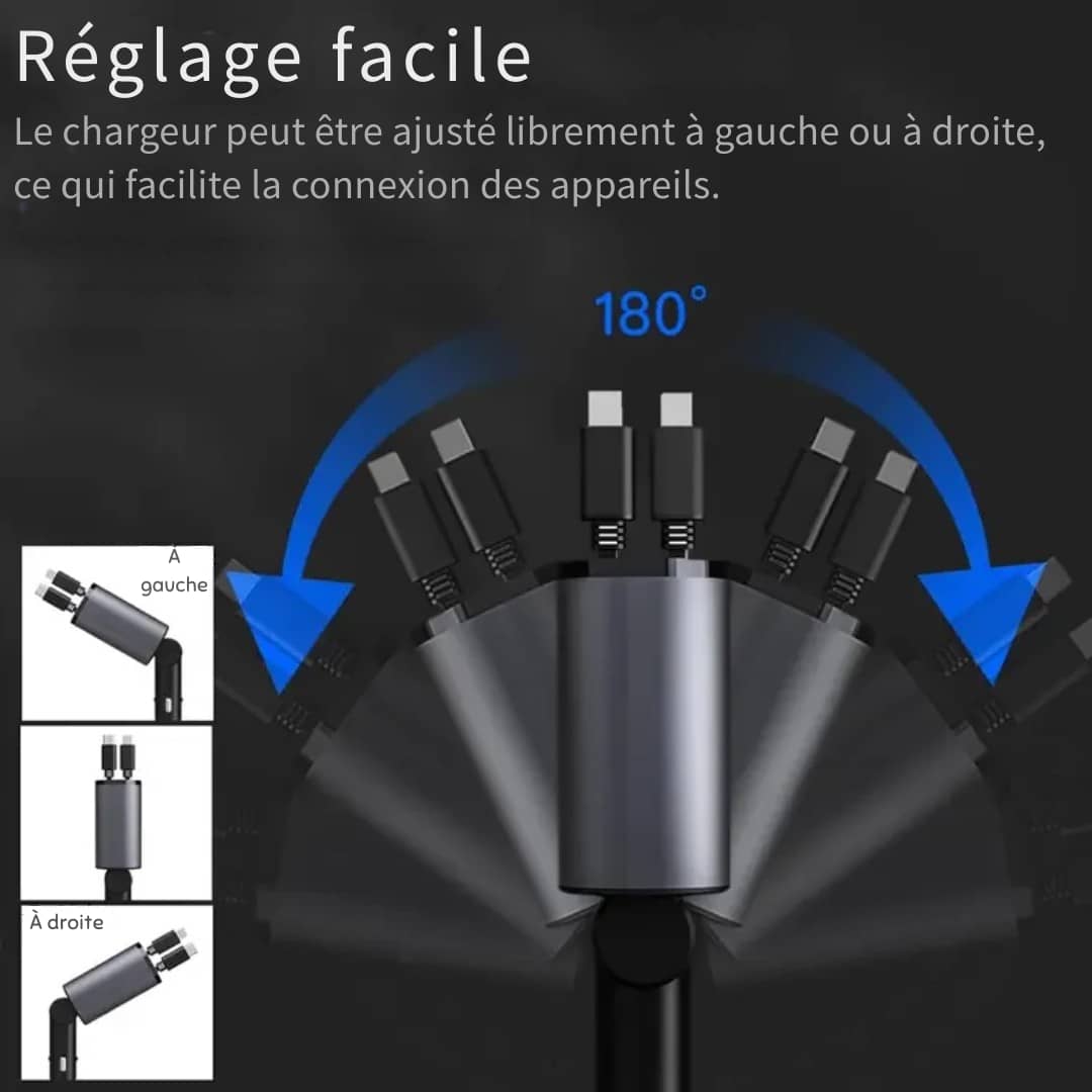 Fini le chaos de câbles dans ta voiture 🚗⚡ Un seul chargeur. Tous tes appareils. Zéro câble qui traîne