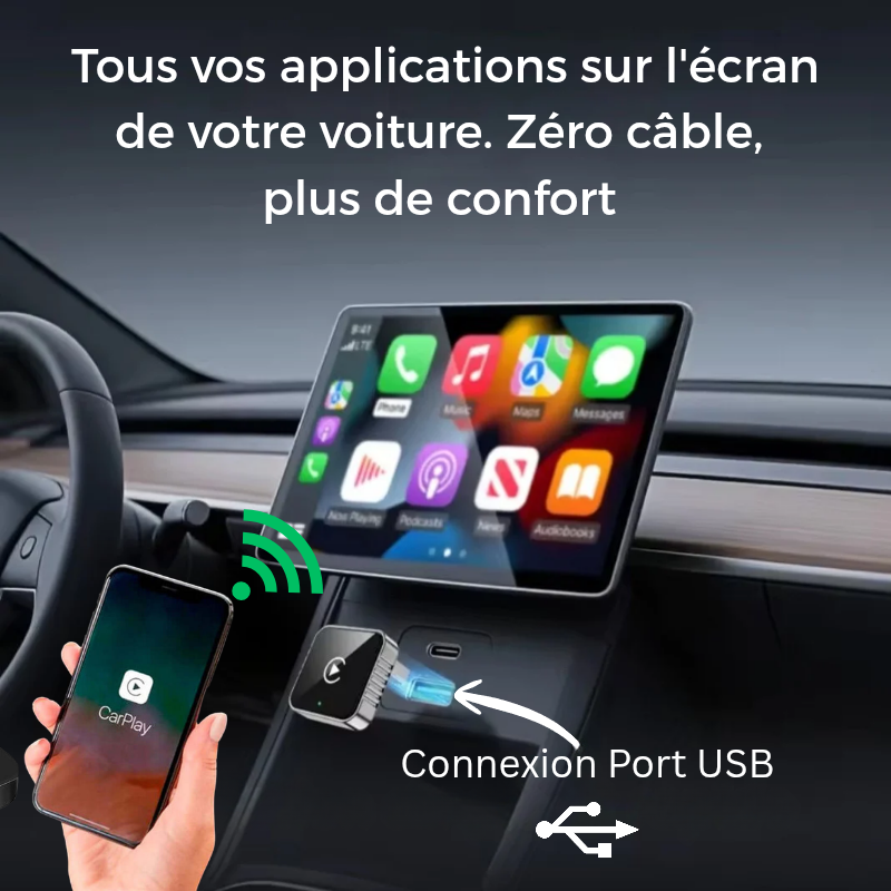 Zéro Câbles pour plus de confort : Accédez facilement à CarPlay